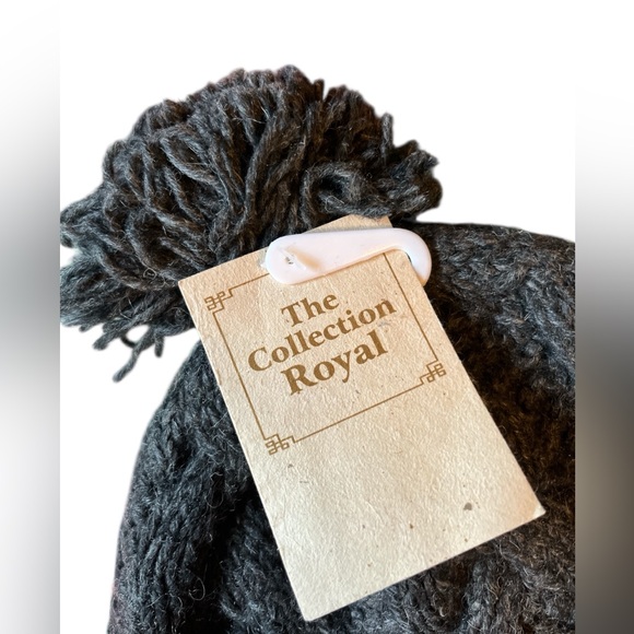 Collection Royal Cozy Pom-Pom Lined Flap Hat with Tassels - Charcoal Gray NWT - Picture 4 of 9